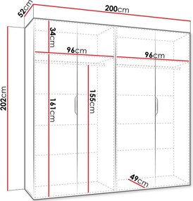 Гардероб Малага плюс четирикрилен-Кашмир