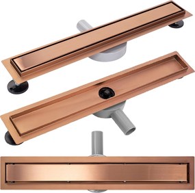Линеен сифон Rea Pure Neo brushed copper 80