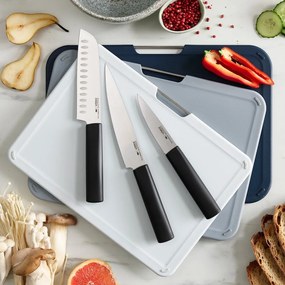 Комплект от 3 дъски за рязане и ножове с поставка Nest Plus - Joseph Joseph