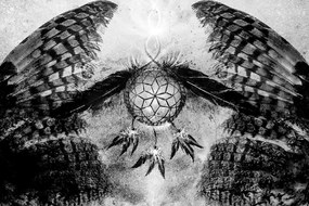 Тапет – Черно-бял индиански ловец на сънища
