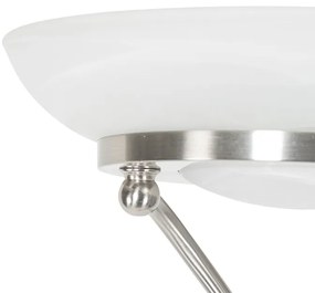 Подова лампа от стомана с LED и димер с лампа за четене - Empoli