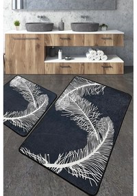 Антрацитни килими за баня в комплект от 2 бр. 60x100 cm Alisan – Foutastic