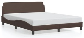 373220 vidaXL Рамка за легло Dover, кафява, 160x200 см, изкуствена кожа