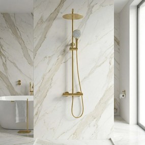 Душ комплект без чучур с термостат Rea Lungo Gold