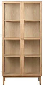 Витрина от дъбова дървесина в естествен цвят 190x90 cm Elba - Unique Furniture