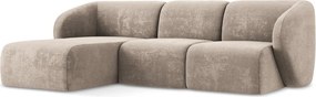 Светлокафяв шенилов ъглов диван (ляв ъгъл) Lani – Makamii