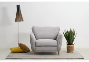 Светлосиво кресло от рипсено кадифе Paris – Scandic