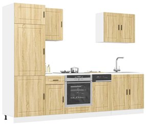 3314784 vidaXL Комплект кухненски шкафове, 7 части, "Porto", дъб сонома, инженерно дърво