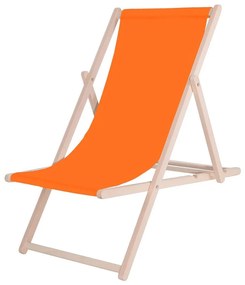 Градински шезлонг оранжев/бук