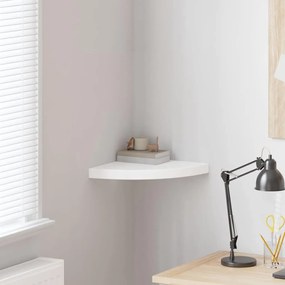 323916 vidaXL Плаващ ъглов рафт, бял, 35x35x3,8 см, MDF