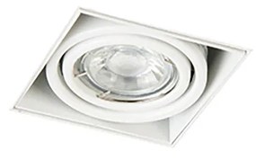 Комплект от 12 вградени прожектора бели GU10 наклоняеми без рамка - Oneon