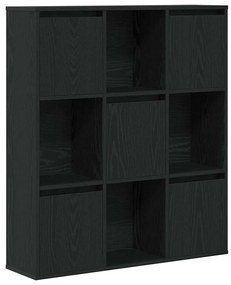 860401 vidaXL Библиотека, Черен дъб, 89x24x101,5 см, инженерно дърво