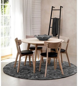 Стол за хранене от кафяв дъб с черна седалка и Ami - Rowico