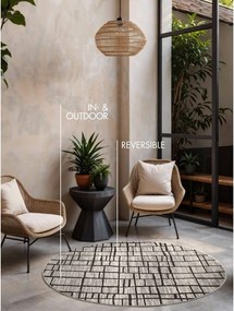 Черен/кремав кръгъл килим за открито и закрито ø 200 cm Haringey Crouch – Ted Baker