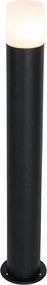 Стояща външна лампа черна с опал абажур 70см - Odense