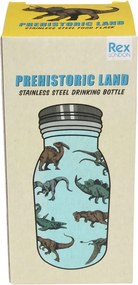 Светлосиня детска бутилка от неръждаема стомана 250 ml Prehistoric Land – Rex London