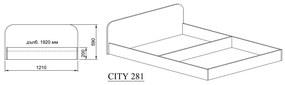 Легло Сити 2011 за еднолицев матрак 120/190 см. от мебели Ирим