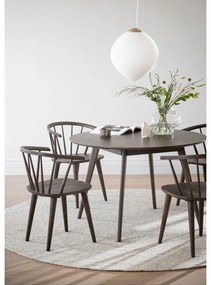 Тъмнокафява кръгла трапезна маса от декор от дъб ø 115 cm Yumi – Rowico