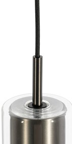 Модерна висяща лампа Gunmetal за 1-фазова релсова система - Iconic Lloyd