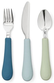 Зелен/син детски прибори за хранене от силикон 3 бр. Ocean Mix – Cam Cam Copenhagen