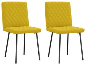 4101110 vidaXL Трапезни столове, 2 бр, жълти, кадифе