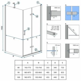 Душ кабина Rea Molier Chrom 90x80