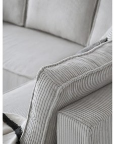 Бял разтегателен ъглов диван от рипсено кадифе (десен ъгъл/"U" форма) Brave Dave – Miuform