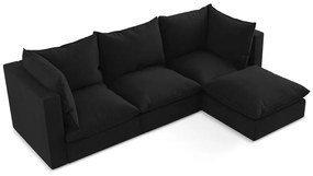 Черен ъглов диван (десен ъгъл) Manao – Makamii