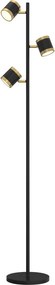 Wofi 3003-304S -LED Димируема подова лампа TOULOUSE 3xLED/7W/230V черна/златна