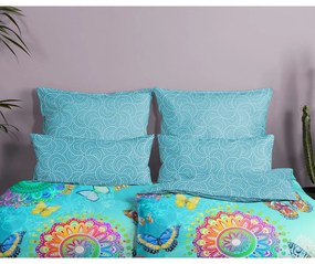 Синьо памучно спално бельо за единично легло 140x200 cm Mystic - HIP