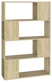 809137 vidaXL Библиотека, дъб сонома, 80x24x124,5 см, инженерно дърво