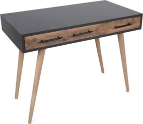 Втора ръка: Бюро Kalune Design 854KLN1502, 105х55 см, 2 чекмеджета, Меламиново покритие,  Светлокафяв/черен