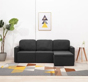 288784 vidaXL 3-местен модулен диван легло, тъмносив, плат