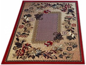 Червено-кафяв килим с цветя Ширина: 90 см | Дължина: 310 см
