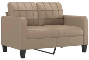 359116 vidaXL 2-местен диван, капучино, 120 см, изкуствена кожа
