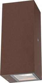 Аплик ръждивокафяв 2-светлинен GU10 AR70 IP44 със сензор светло-тъмно - Baleno