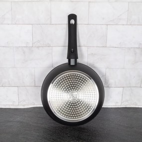 Комплект тенджери и тигани Royalty Line FD10, 10 части, Лят алуминий, Greblon мраморно покритие, Индукция, Черен