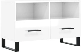 828998 vidaXL ТВ шкаф, бял гланц, 80x36x50 см, инженерно дърво