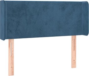 3118534 vidaXL Горна табла за легло, тъмносиня, 103x16x78/88 см, кадифе
