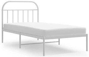 353679 vidaXL Метална рамка за легло с горна табла, черна, 100x200 см