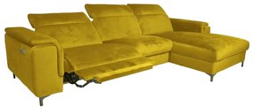 Ъглов диван от жълто кадифе (десен ъгъл) Brito - MESONICA