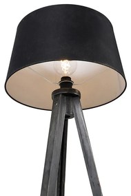 Трипод черен с платнен абажур черен 45 см - Tripod Classic