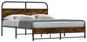 4100376 vidaXL Рамка за легло без матрак 150x200 см опушен дъб инженерно дърво