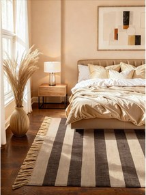 Черен/кремав двустранен/ръчно изработен ютен килим 160x230 cm Playa – Hanse Home