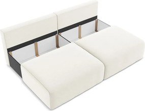 Кремав кадифен сгъваем/с място за съхранение диван 216 cm Kalena – Makamii