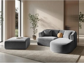 Светлосив кадифен ъглов диван (десен ъгъл) Campi – Cosmopolitan Design