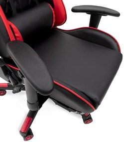 Масажен стол за игра с поставка за крака - червен