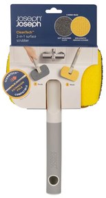 Моп за почистване на повърхности 2в1 Joseph Joseph CleanTech 6500012, 18.5 см, Дръжка с меко покритие, Сив/Жълт