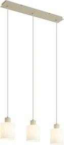 Скандинавска висяща лампа бежова с бяло стъкло 3 светлини - Wisp