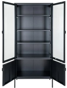 Черен метален шкаф 80x180 cm Brisbane - House Nordic